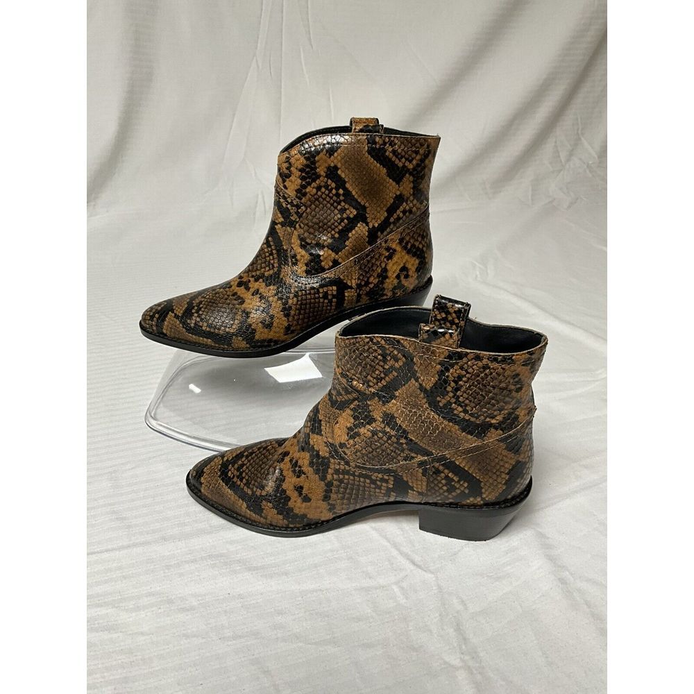 Boden Women Allendale Ankle Boots Booties Snakeskin Leather Western US 7.5. NWOT - Picture 2 of 10